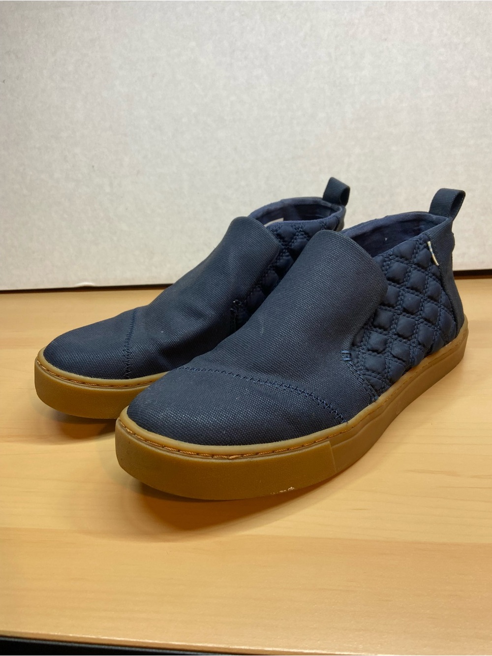 Toms Navy Quilted Slip-On Sneakers with Gum Sole